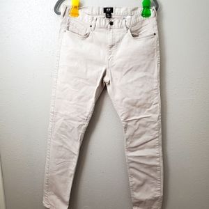H&M mens skinny fit pants creamwhite color size 32